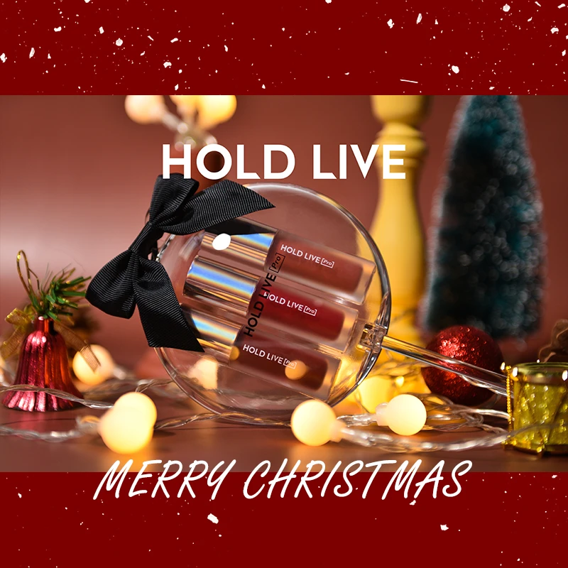 【超值购】HOLDLIVE圣诞轻雾唇釉套装 哑光丝绒浆果梅子奶茶色