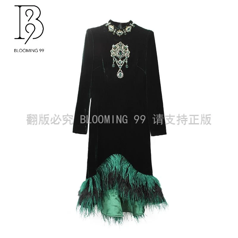 【B99官方旗舰店】女装时尚时尚秋季新款气质连衣裙 18FGW237轻奢