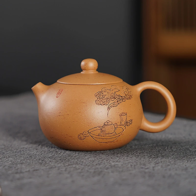 纯全手工西施壶原矿葵黄段泥茶壶国工宜兴茶具套装紫砂壶
