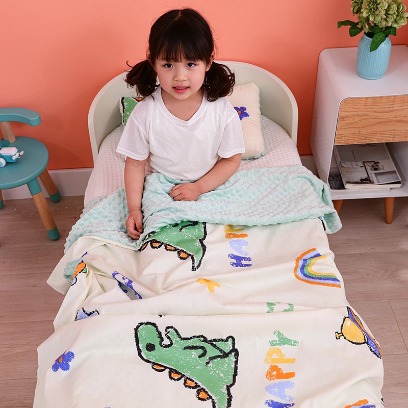 儿童夏被豆豆被套毯婴儿毛毯多用豆豆薄被宝宝空调被儿童春秋被