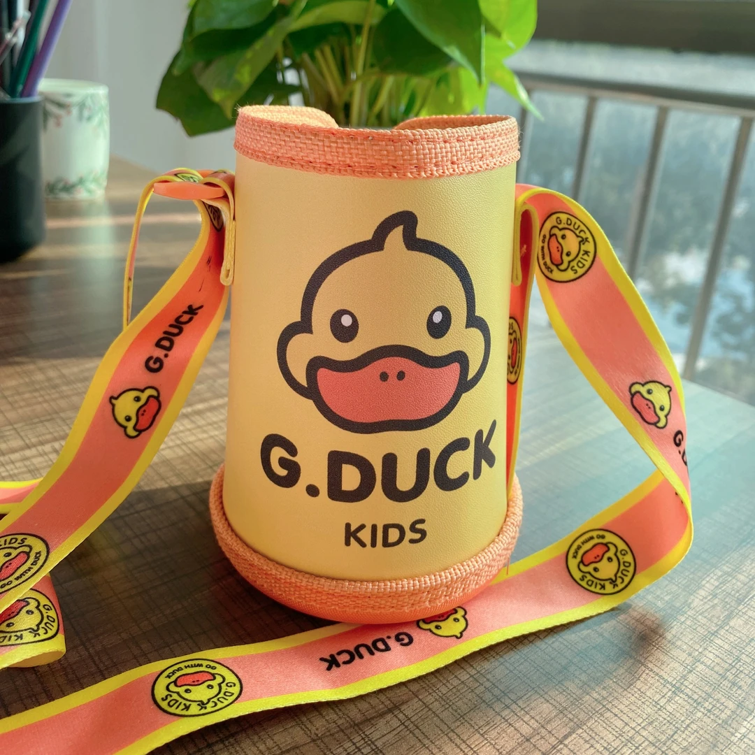 【杯套】保温杯杯套斜挎保温杯配件pu儿童水杯保护套便携可爱背带