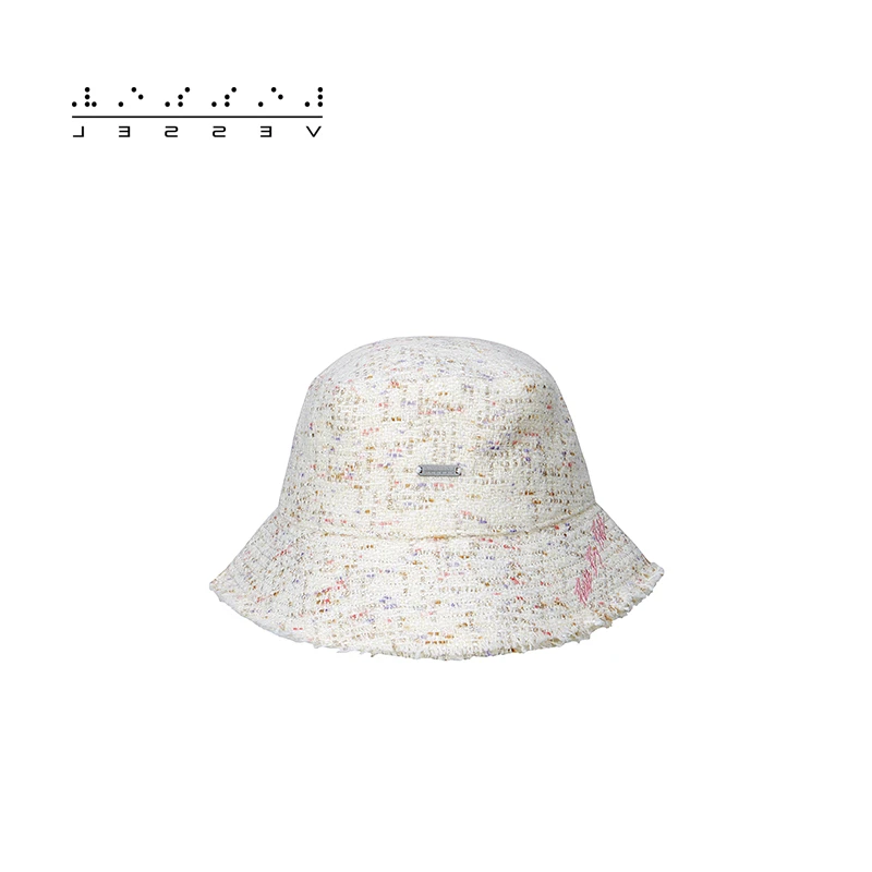 xVESSEL Tweed Hat 白色小香风潮流百搭时尚女士渔夫帽四季通用