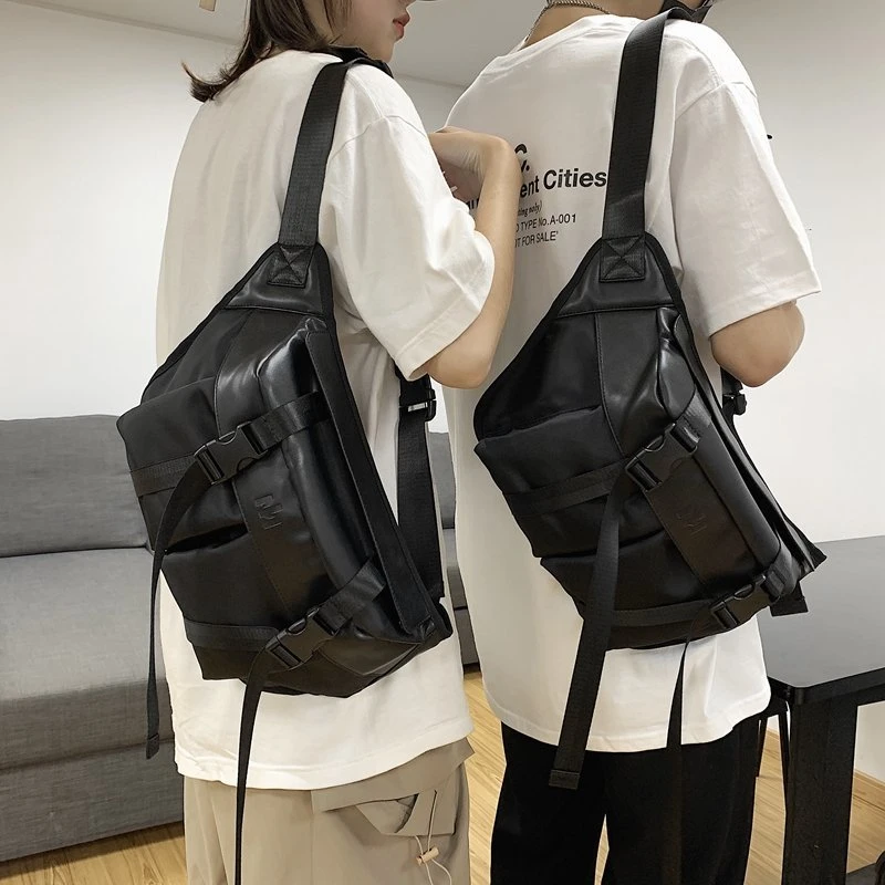 胸包男时尚潮牌ins超火工装斜挎包腰包大容量学生百搭单肩背包女