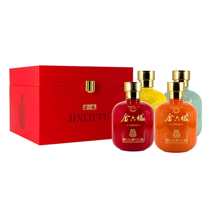 金六福柿柿如意 礼盒酒 浓香型白酒52度500ml*4瓶