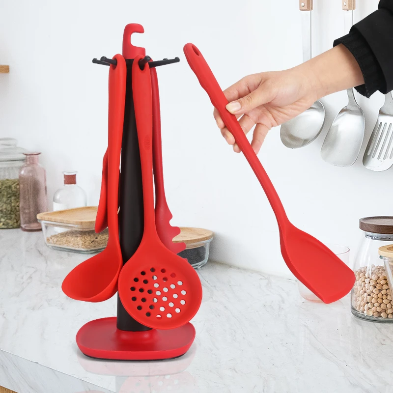 【粉盟浮力】硅胶铲锅铲饭勺汤勺漏勺炒菜套装不粘锅专用不伤锅