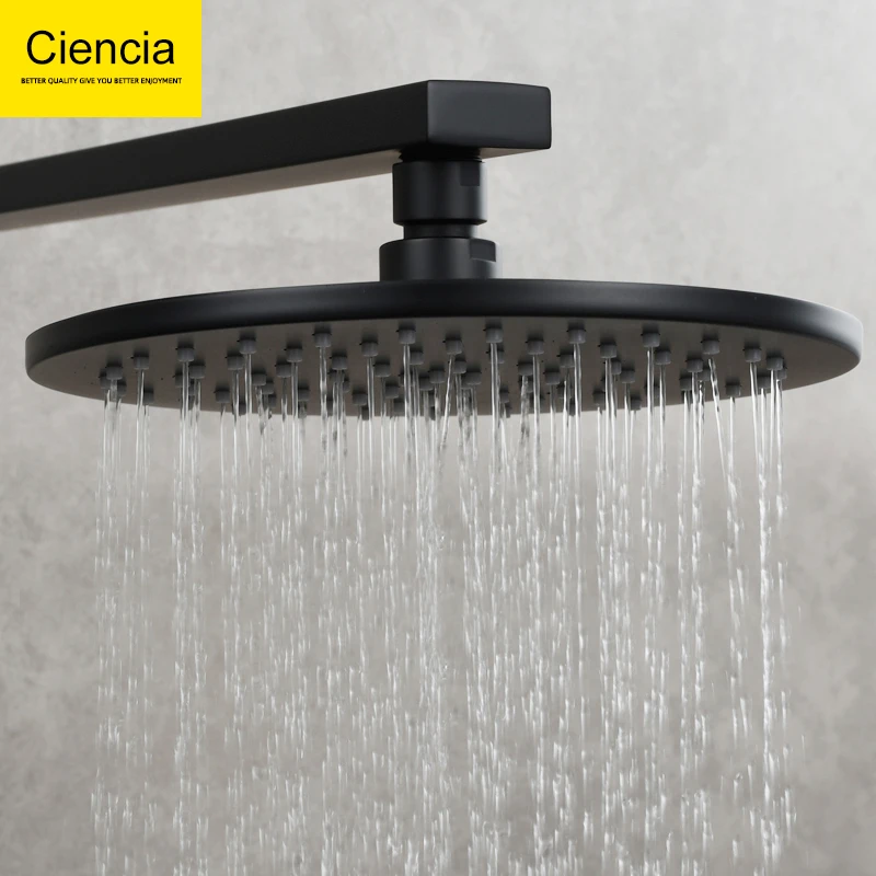 铜黑色增压淋浴花洒大顶喷酒店浴室卫生间莲蓬头热水器洗澡花洒头