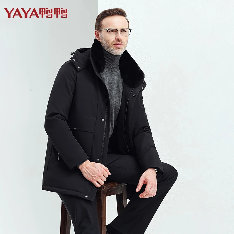 YAYA/鸭鸭【DYG07B0330】 冬保暖加厚轻暖感休闲男士外套爸爸羽绒服