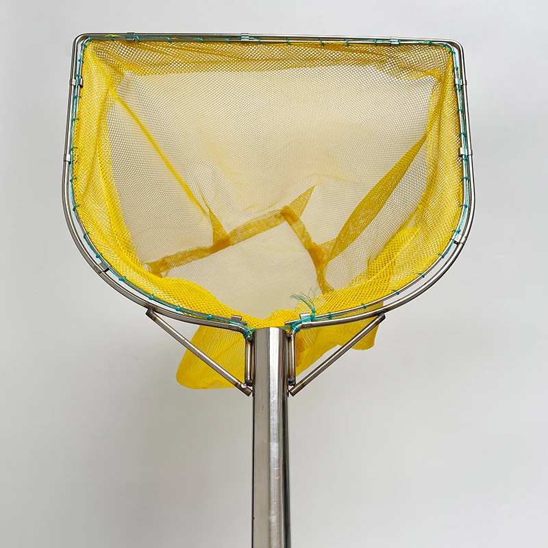 渔大王不锈钢抄网实心双圈防磨捞鱼网捞虾海鲜泥鳅网兜渔具市水产