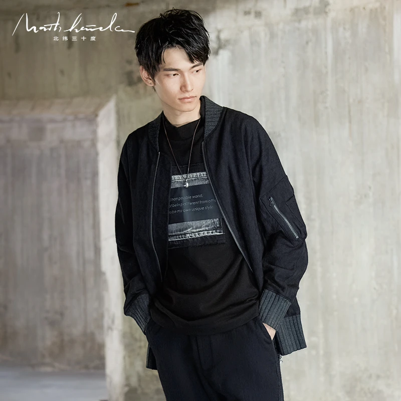 【北纬三十度】原创设计师品牌男装秋冬棒球领休闲夹克外套38041K
