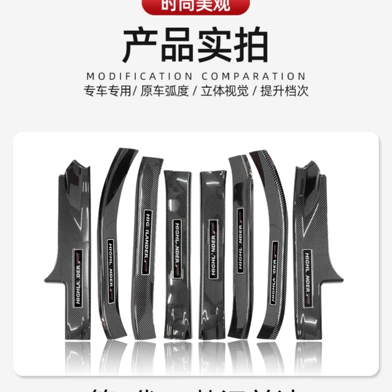 适用丰田22-24款汉兰达门槛防护装饰条陆放迎宾踏板脚踏内饰改装