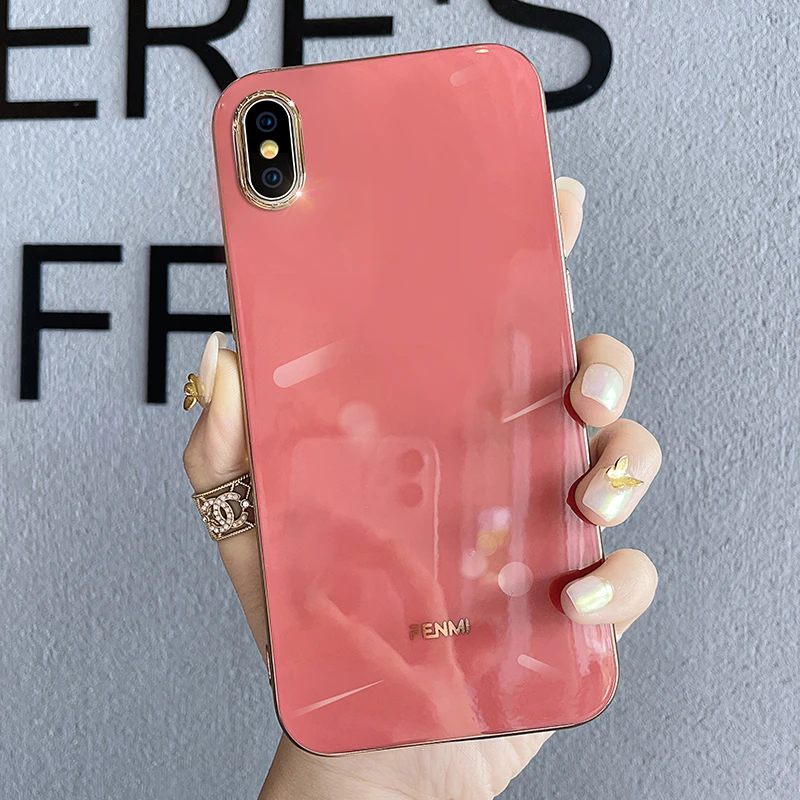 适用苹果x手机软壳网红同款xr全包防摔硅胶软壳xsmax女款电镀壳