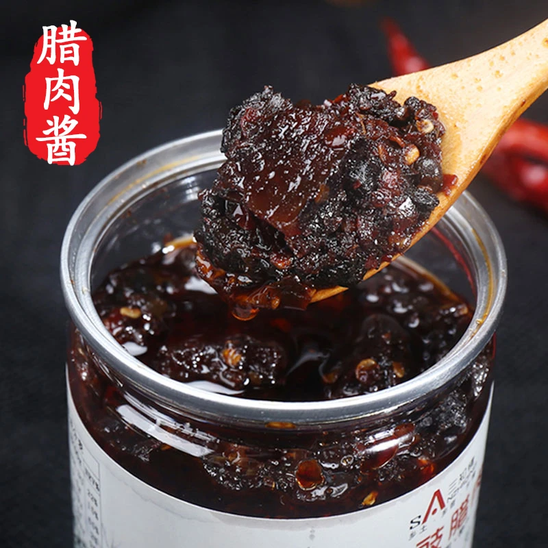 三知情 豆豉腊肉258克*1瓶 湖南特产香辣开盖即食