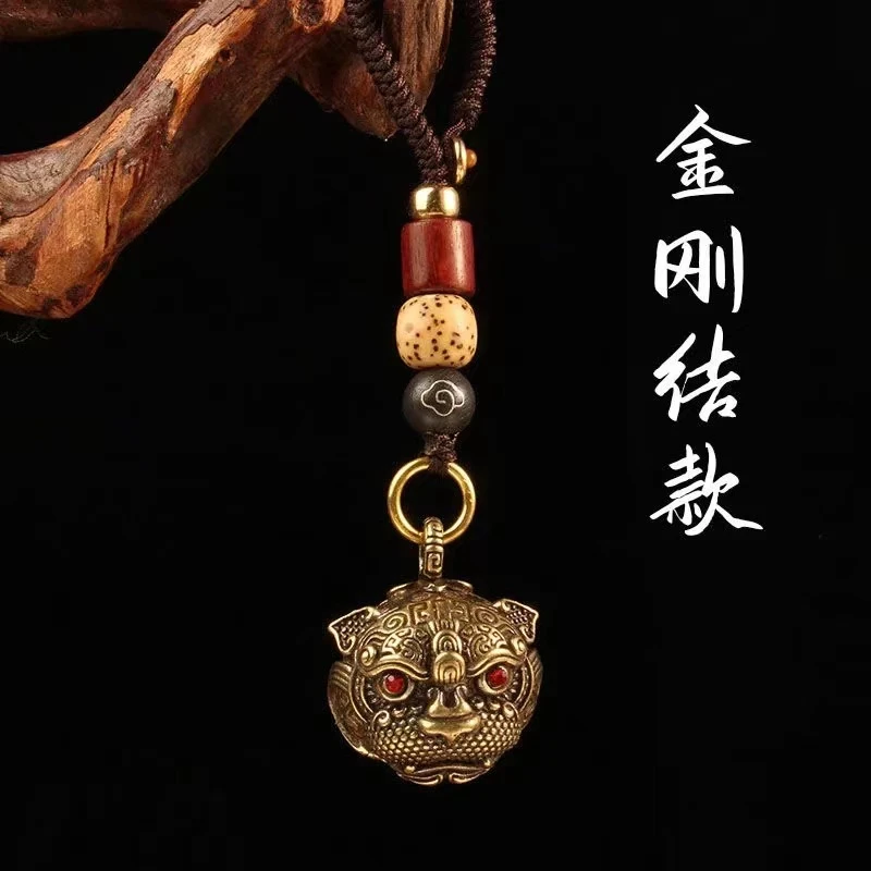 复古风黄铜黄铜貔貅铃铛挂件钥匙配件汽车钥匙扣挂件随身钥匙圈