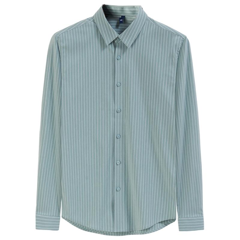 轻奢衬衫男长袖男士休闲商务职业休闲秋冬新款条纹衬衣-详情图片4