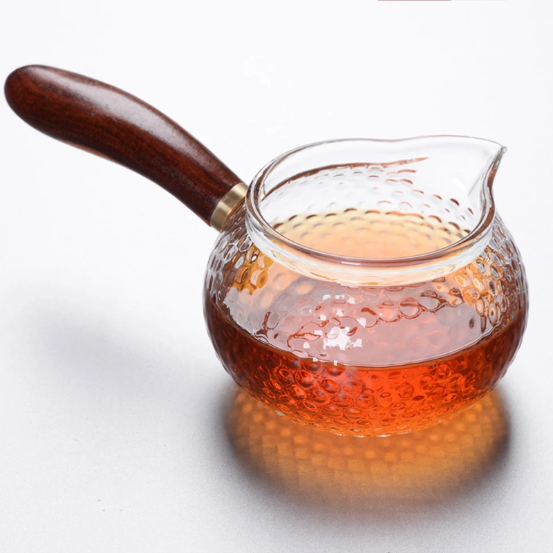 日式木侧把锤目纹公杯 250ml茶海