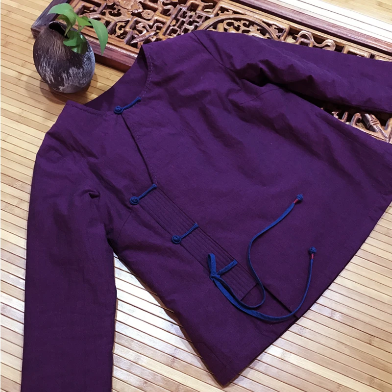 【自在】素荷原创中式汉服棉衣纯棉改良轻中式长袖秋冬保暖轻盈短