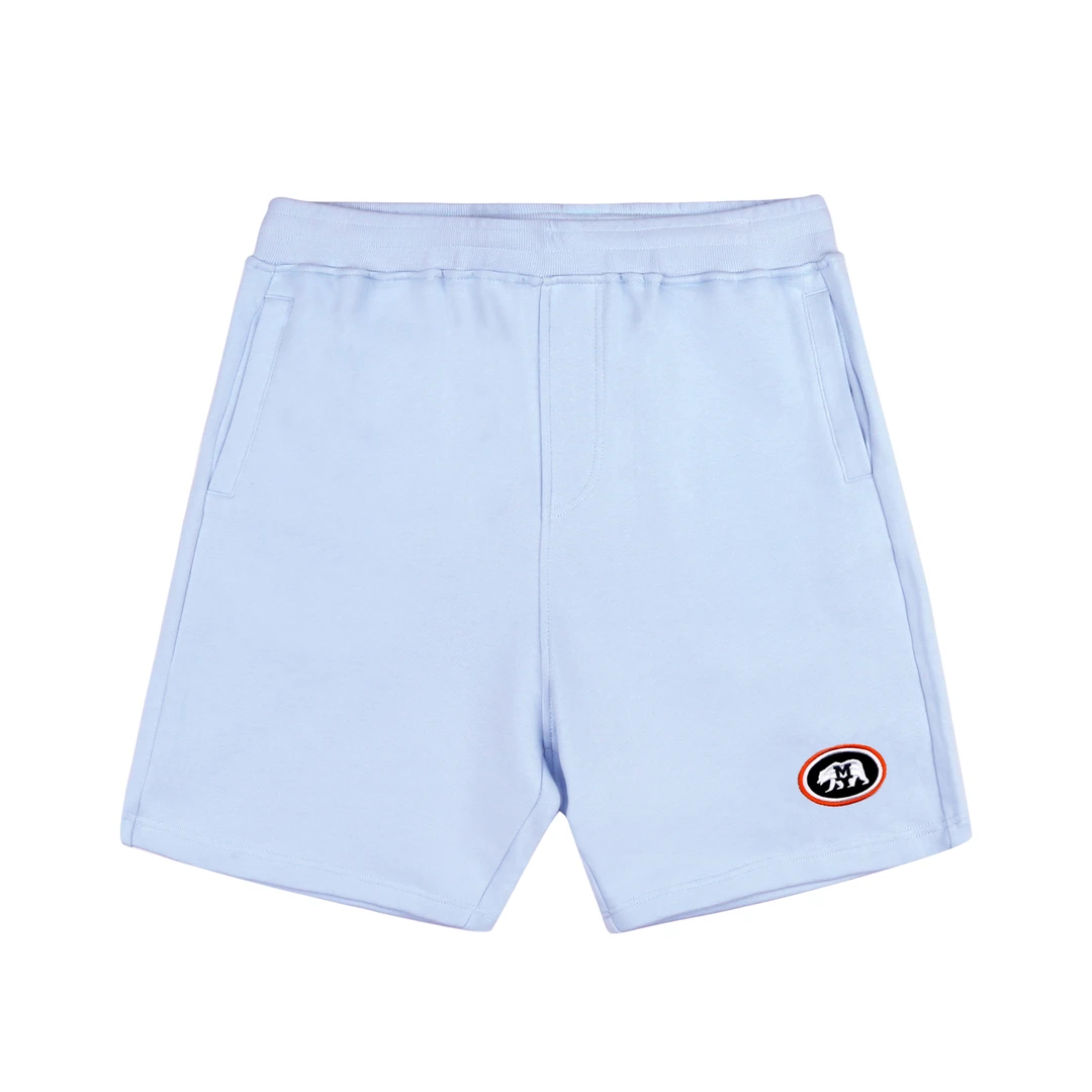 MCREWCABEAR系列简约LOGO绣花藏青蓝浅蓝松紧腰头休闲五分短裤
