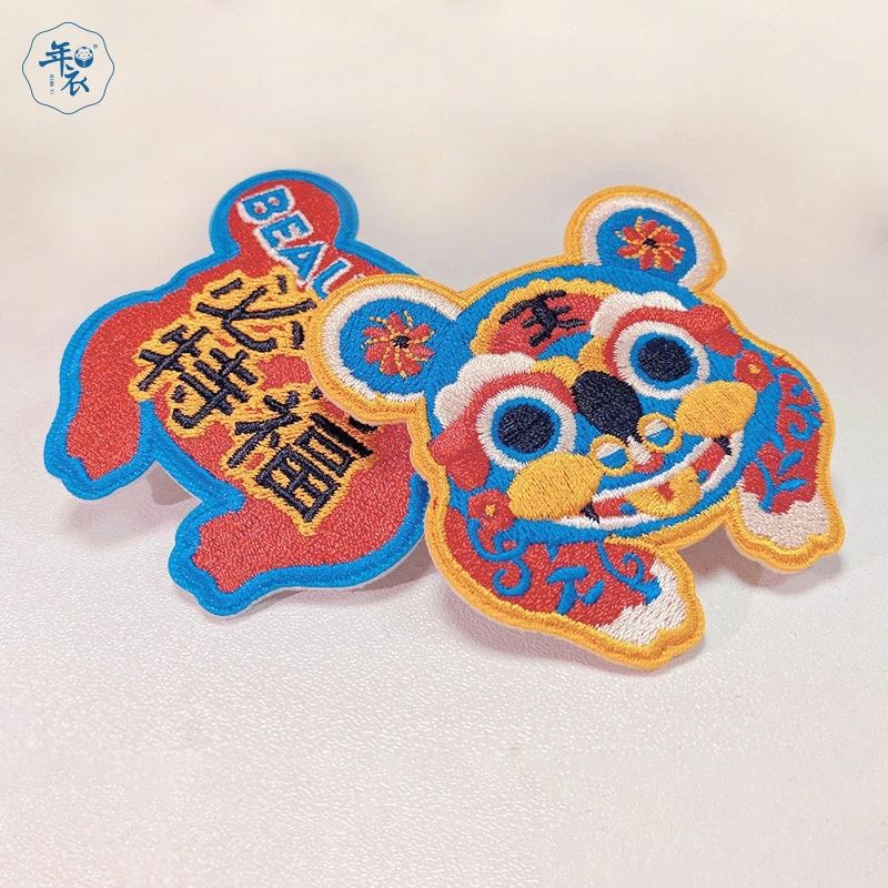 年衣宝宝发夹儿童老虎头饰发卡发饰刺绣编织可爱饰品国潮N903022