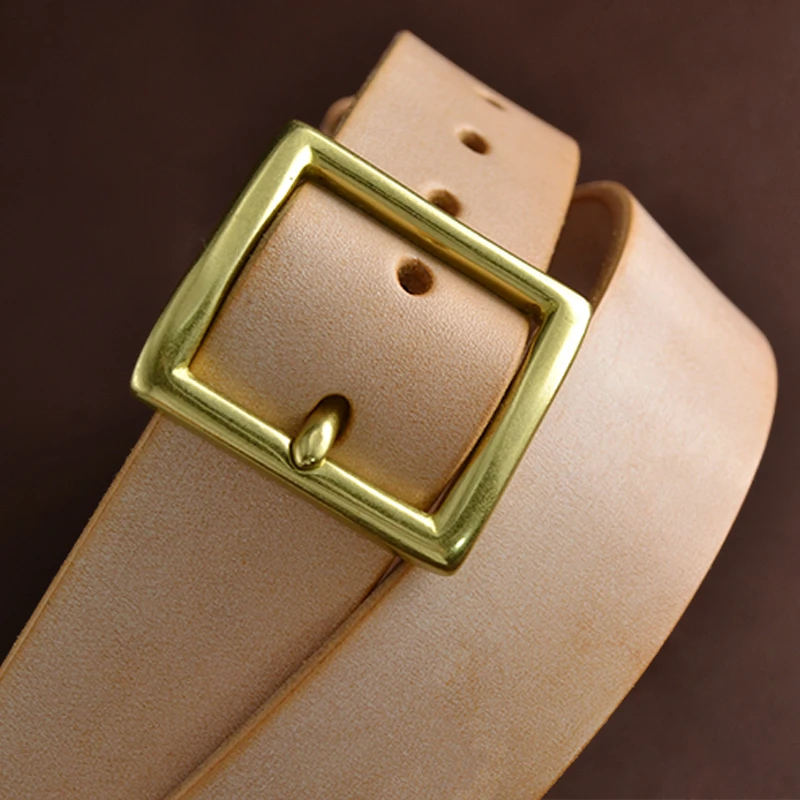 【男士】马缰牛皮蜜蜡色纯铜小贝方扣3.8cm头层牛皮复古休闲百搭