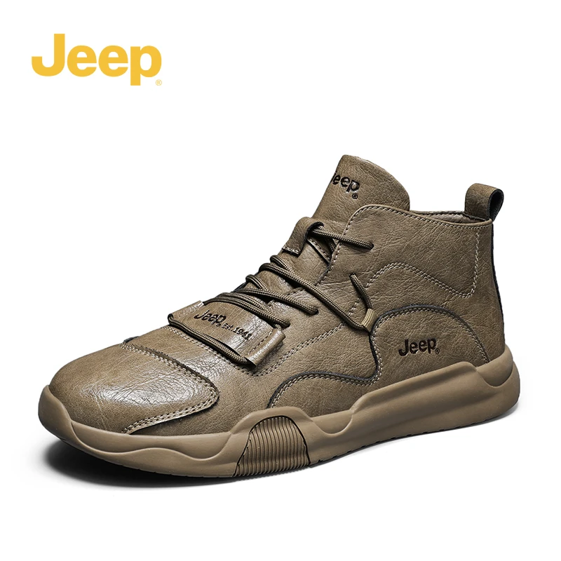JEEP/吉普男鞋新款皮面软底中帮时尚休闲鞋工装鞋潮鞋