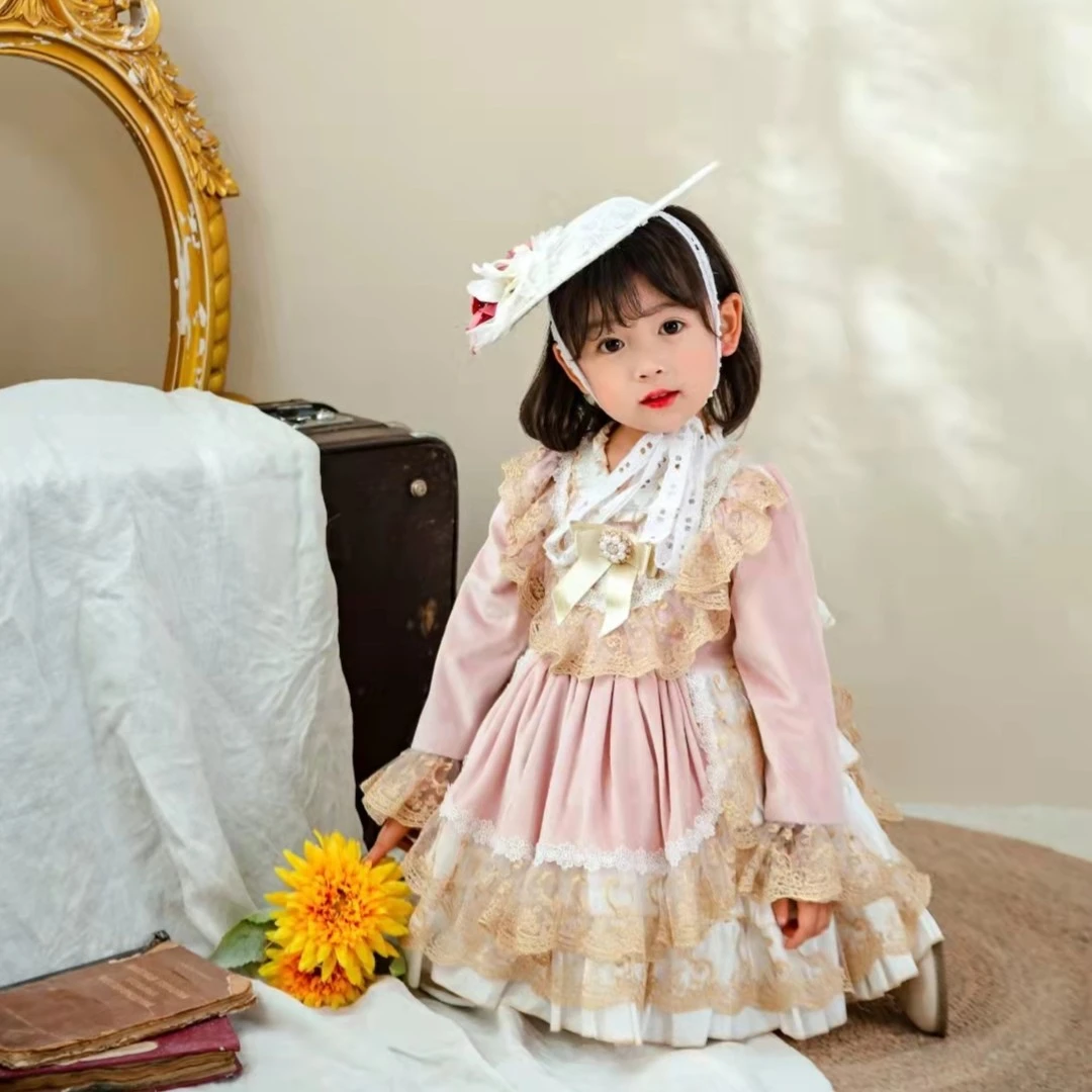 2021秋冬丝绒拼接洛丽塔连衣裙蛋糕裙A00.8