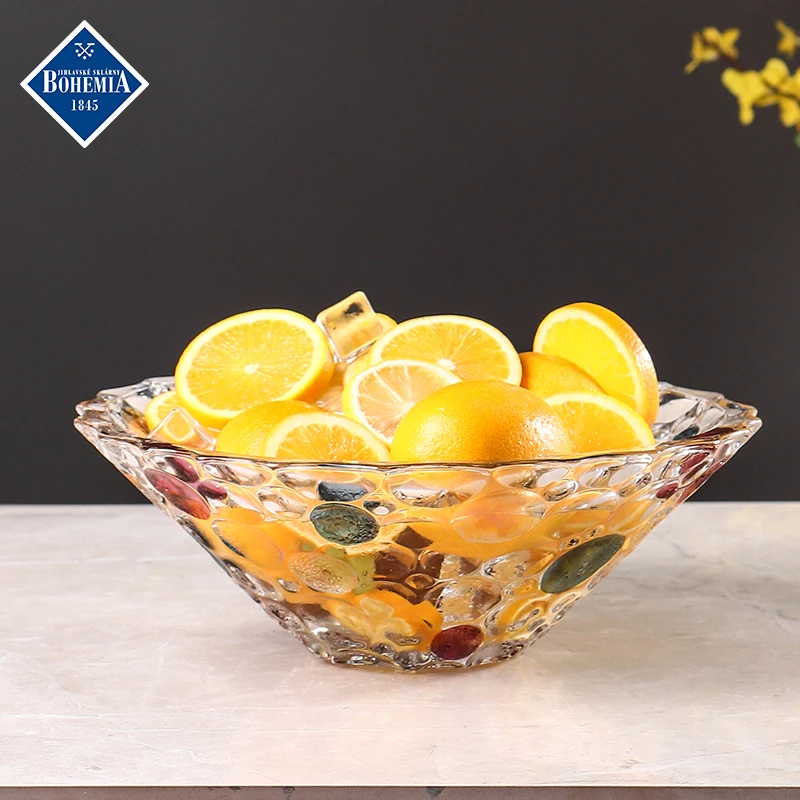 莱克斯捷克进口水晶创意大号水果盘高档奢华客厅餐桌家用果盘子