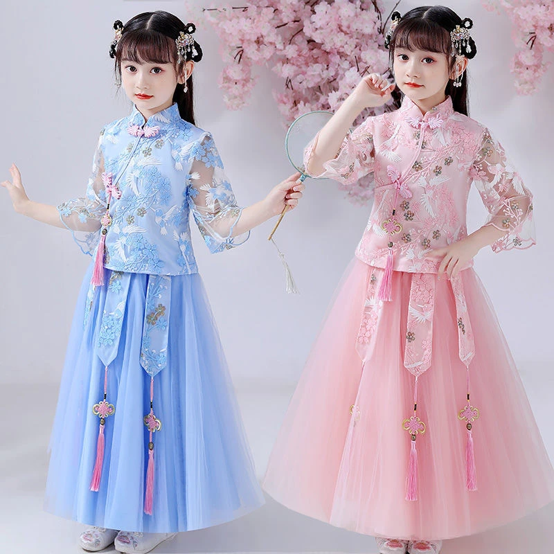 女童汉服夏款2025新款汉服公主裙儿童装小女孩秋款款裙子大童唐装