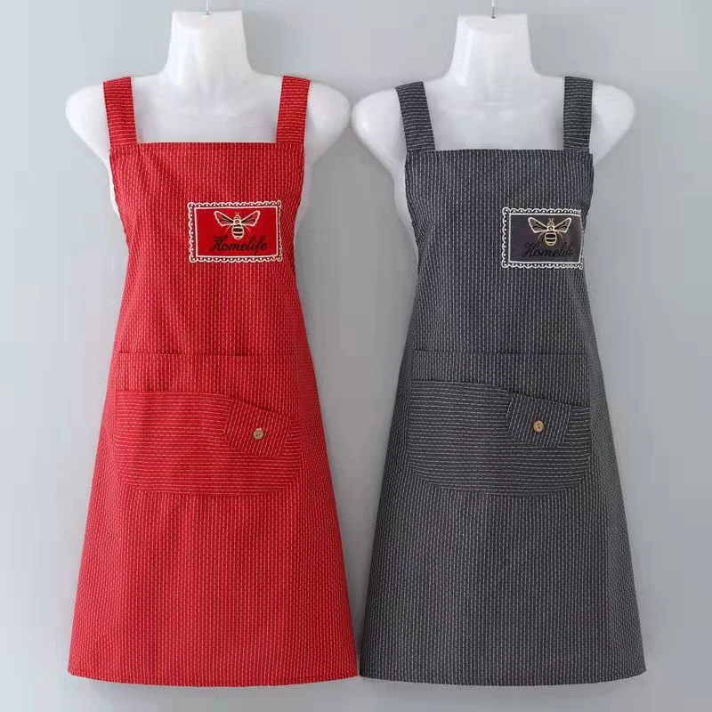 背带围裙女厨房家用工作服防油污纯棉布成人可爱花边时尚反穿罩衣