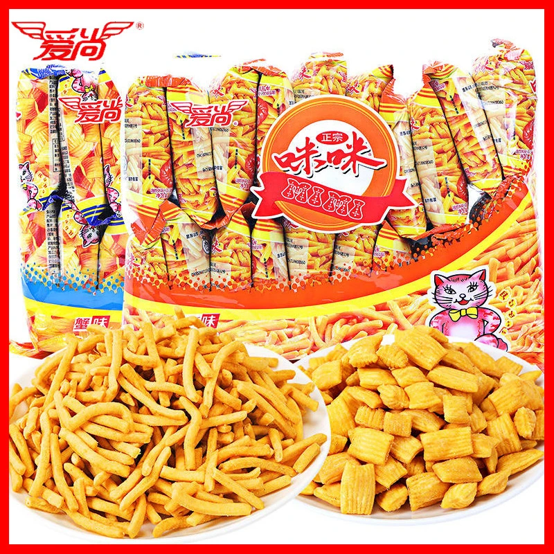 爱尚咪咪虾条蟹味粒零食网红8090怀旧好吃的童年宿舍小吃休闲食品