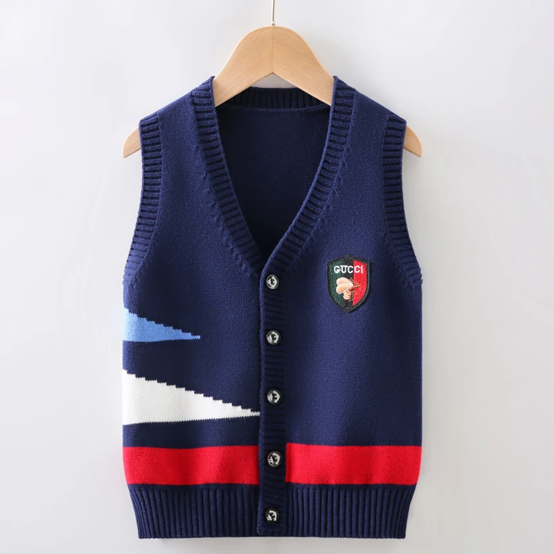 男童毛衣背心春秋季中大童针织马甲开衫外套儿童男童马甲儿童马甲