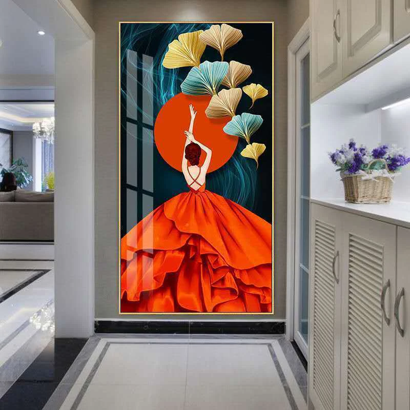 腾景空间【玄关画多款】美女合集立体抽象走廊过道入户玄关装饰画