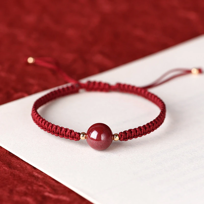 梵亚格 布艺手链 本命年红绳手工编织情侣手链潮简约百搭男女手饰