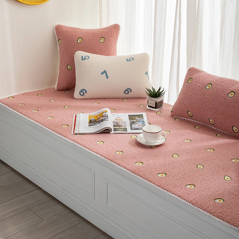 飘窗垫窗台垫毛绒冬季高端阳台榻榻米加厚保暖飘窗毯落地窗定制做