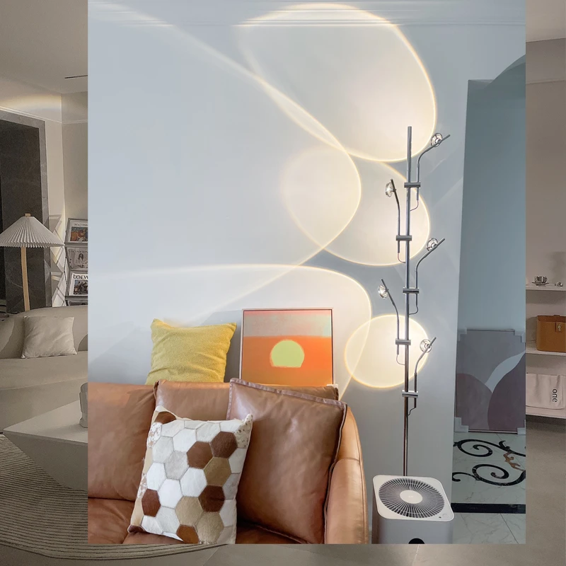 客厅灯光影落地灯设计师轻奢氛围艺术轻奢感日落投影氛围灯卧室灯