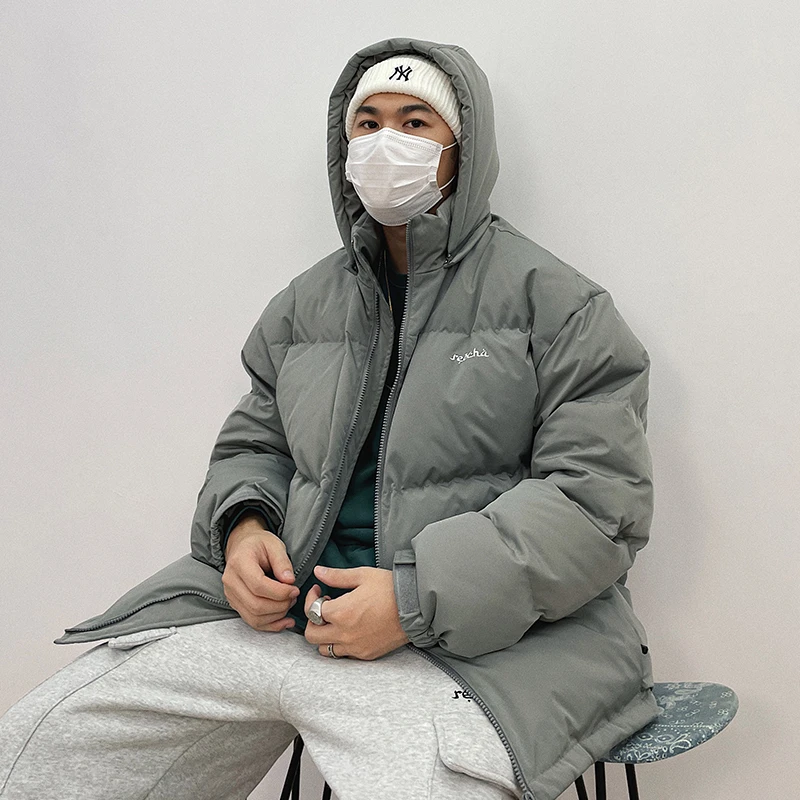 REOCHA热呈21AW可拆帽多口袋纯色羽绒服宽松休闲百搭保