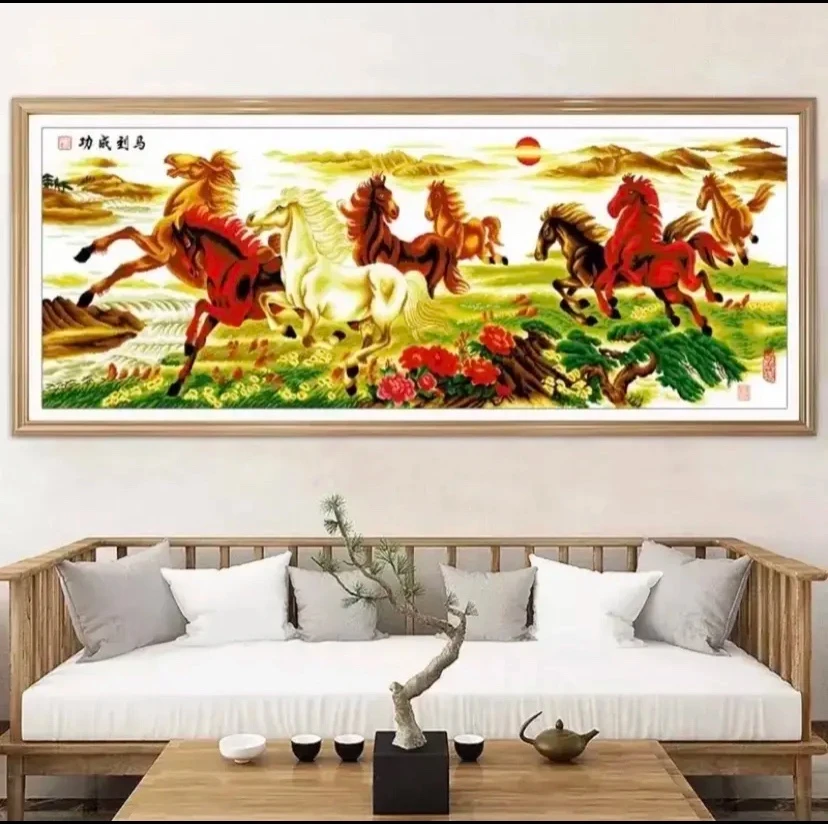 马到成功-非满绣59色 蒙娜丽莎十字绣(非成品)