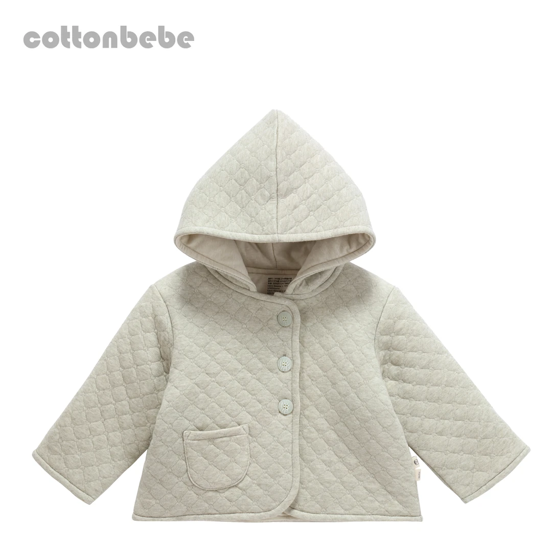 COTTONBEBED小棉童彩棉连帽训练盘扣开襟长袖夹棉外套儿童婴儿