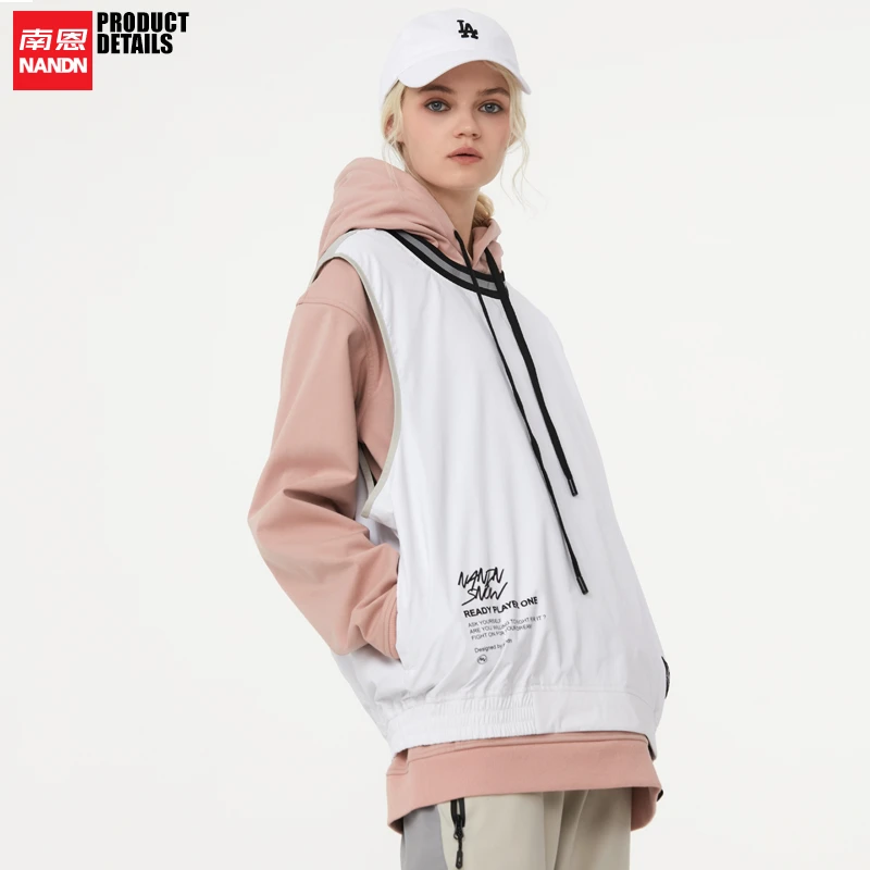 南恩滑雪卫衣马甲防水反光背心坎肩卫衣无袖搭档滑雪服马甲