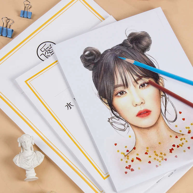 飞乐鸟彩铅纸8k4k16k素描速写纸油性彩铅专用纸美术生手绘细纹纸