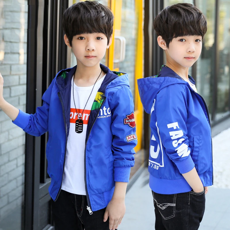 24秋季新款正反面可穿外套男童帅气男孩休闲外套中大童学生春秋装