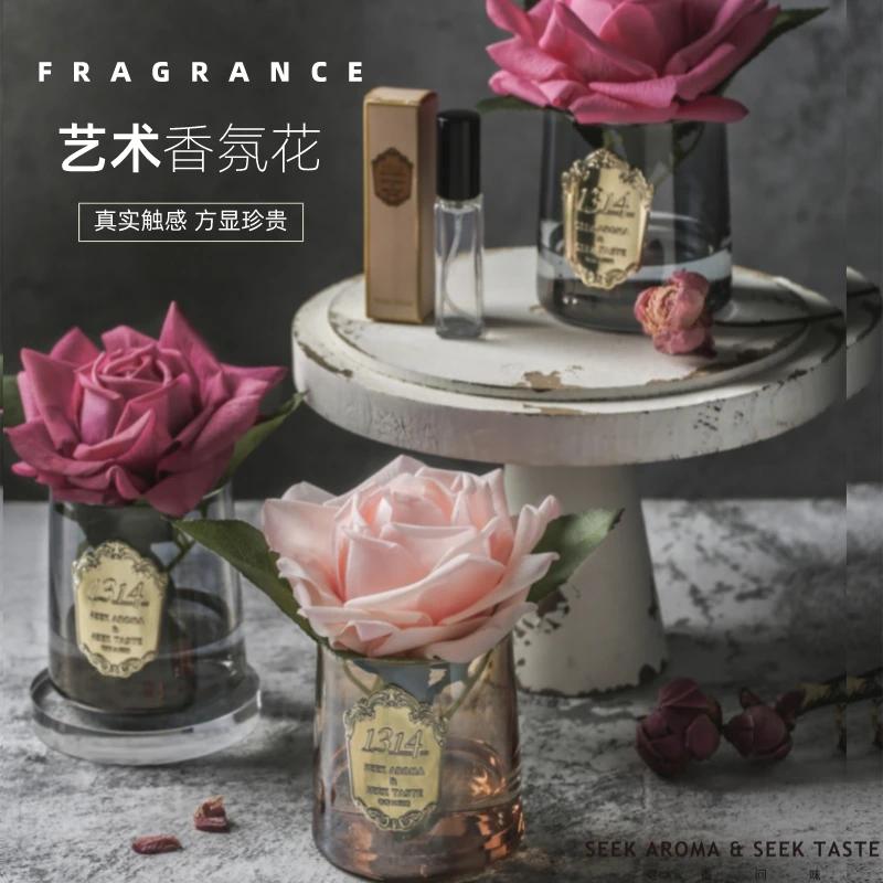 【品味推荐】超美~玫瑰花香薰室内香氛摆件仿真永生花装饰精致