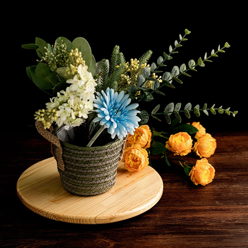 花艺师插花转盘花篮托盘花店花艺师工具摆件花器转台鲜花包装材料