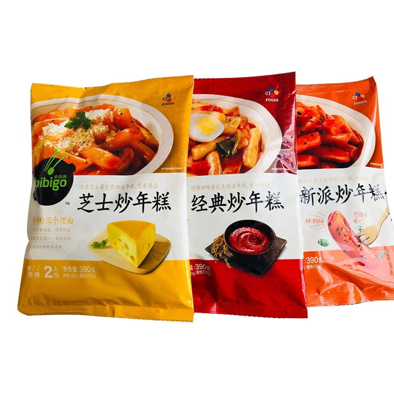 韩国希杰CJ必品阁bibigo经典新派芝士390g炒年糕3口味装组合包邮