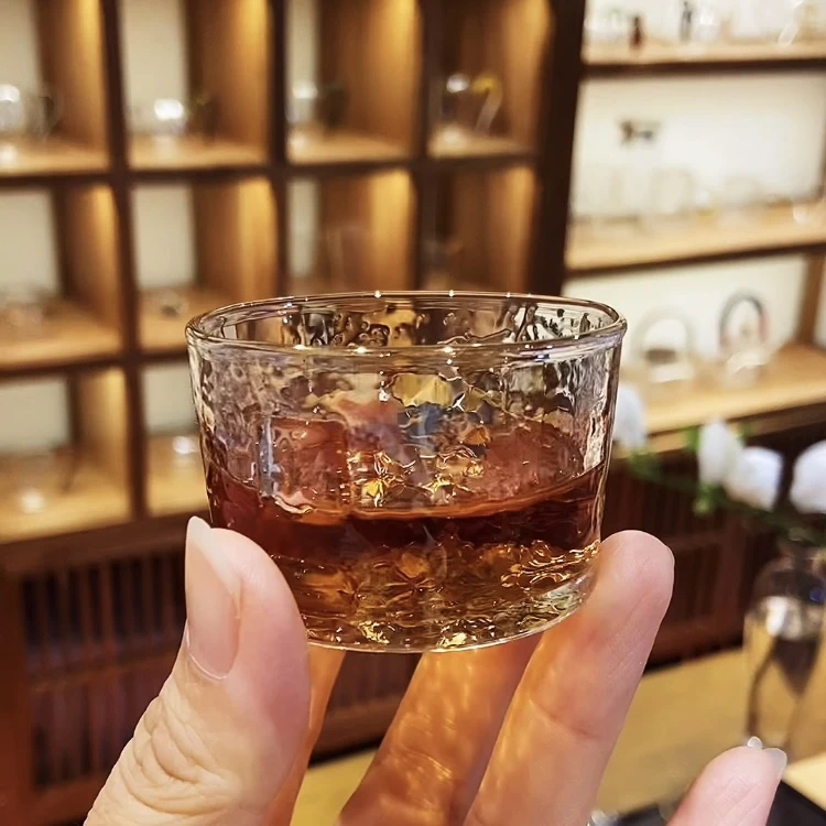 山色小茶杯2只装高硼硅玻璃耐高温功夫茶具玻璃茶杯酒杯玻璃