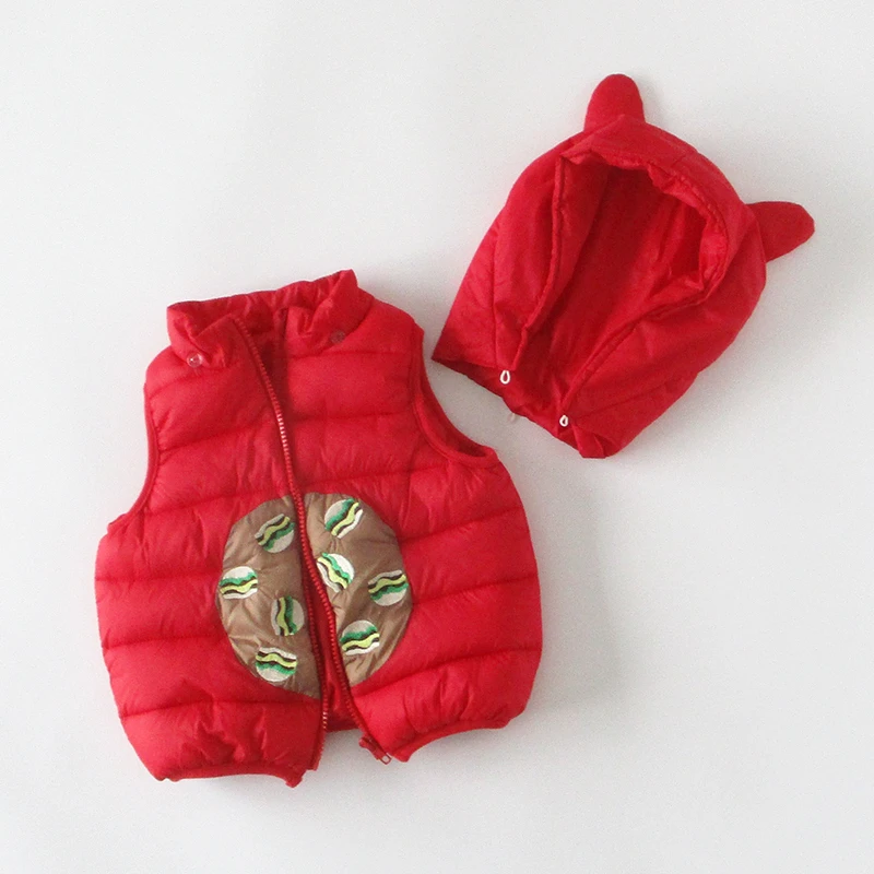 小马甲男女宝宝秋冬装婴儿男女童红色棉衣服套装加绒冬季厚0-4岁