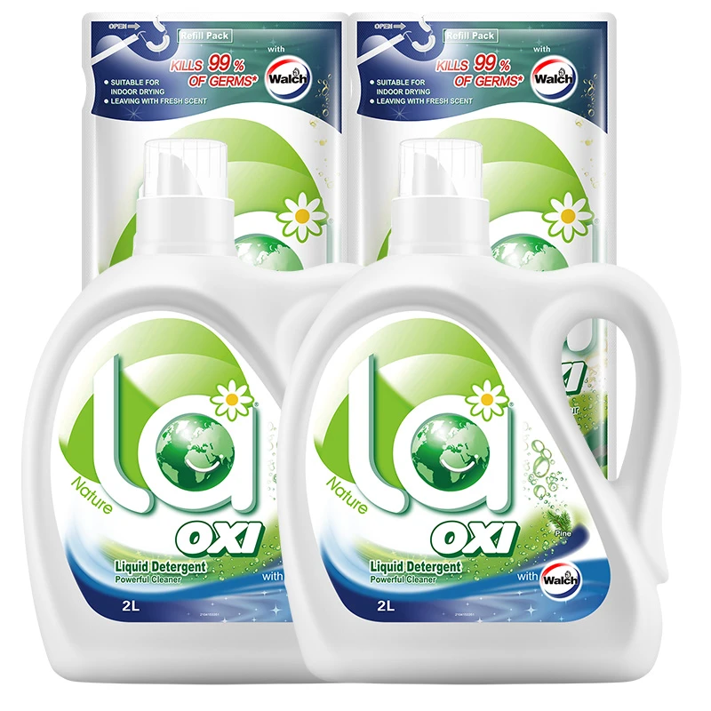 【补贴品】La松木香洗衣液家用多效去污套装家庭瓶装松木深层