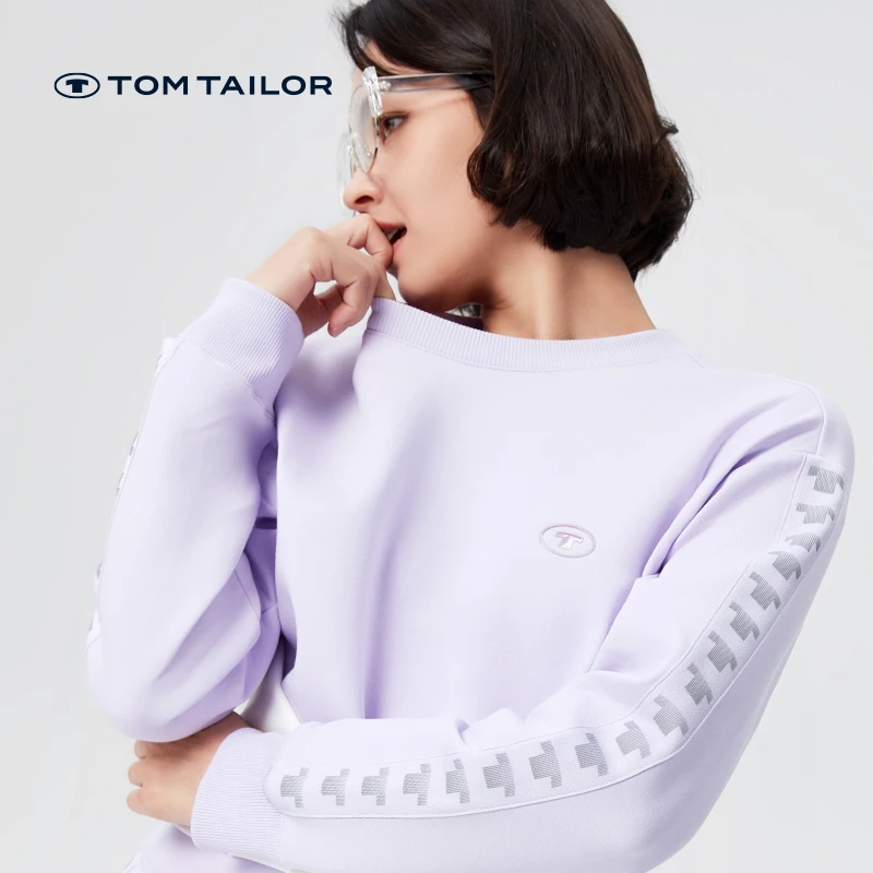 TOM TAILOR 秋冬运动卫衣休闲套头空气层女士针织宽松TTCRB155H