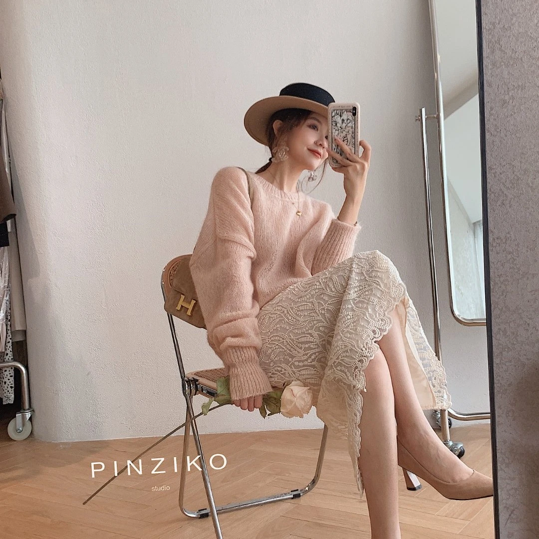 【PINZIKO】现成 银标系列白毛衣 TJD377现货清款售完即止理性消费
