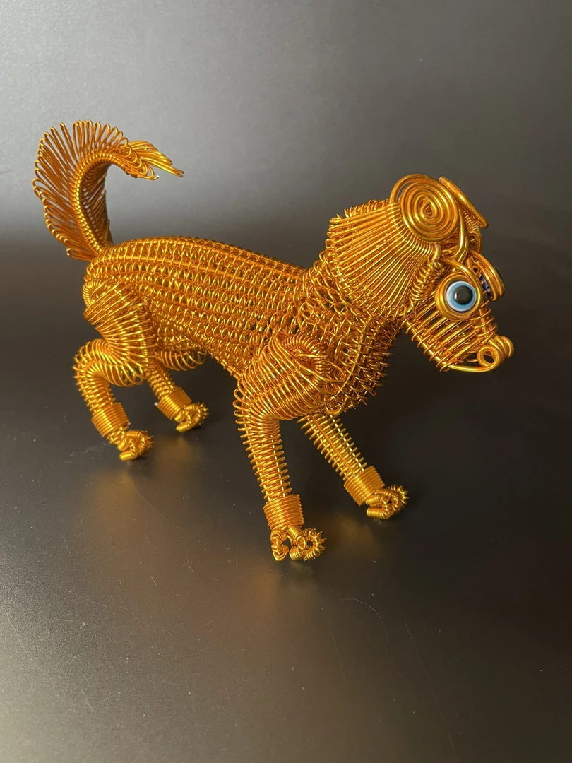 手工编织小黄狗创意摆件