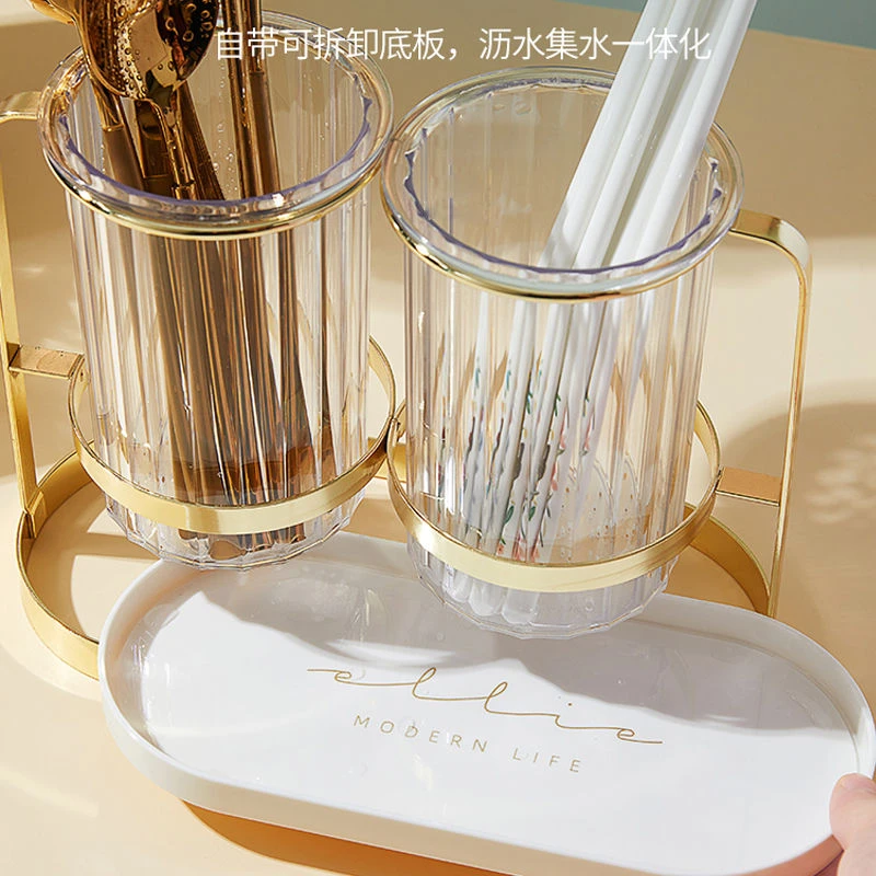 轻奢筷子置物架家用筷子桶可沥水餐具收纳盒筷子筒厨房筷子篓筷笼
